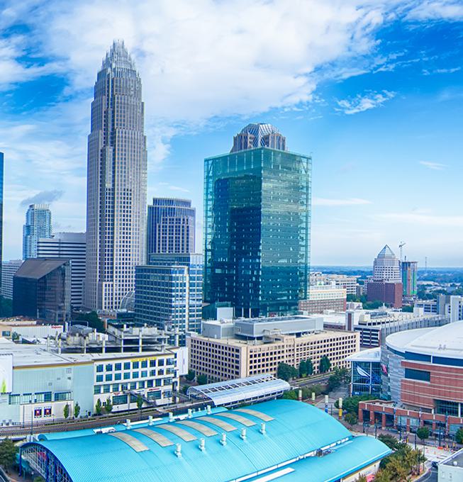 Skyrise buildings dominating the Charlotte city center