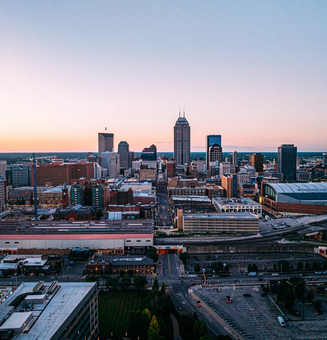 High-Angle view of Indianapolis, Indiana