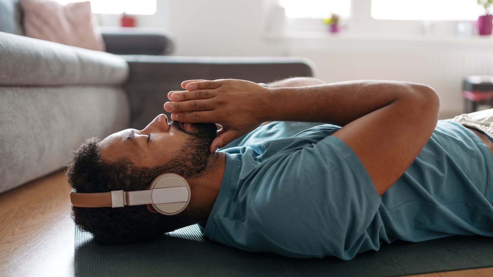 man wearing headphones
